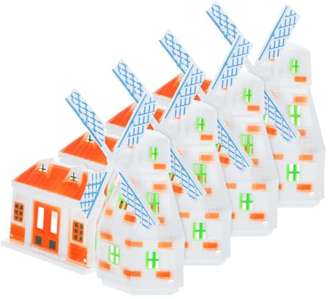 TOYANDONA 4pcs Tiny Windmill House Model Miniature Landscape Garden Decor for Home Mini Crafts