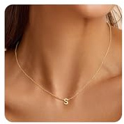 Turandoss Kette mit Buchstaben Kette S Halskette Damen Gold Geschenk