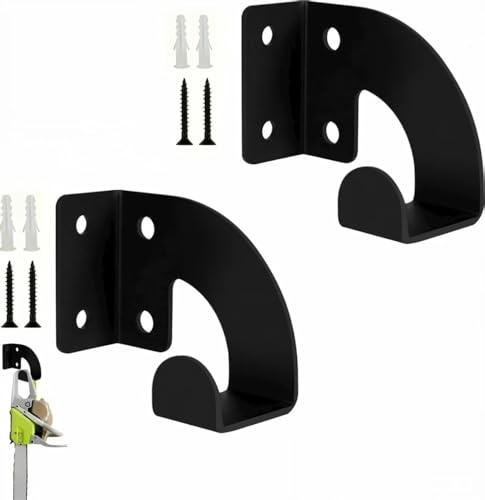 Fanxinzttc 2PCS Chainsaw Holder Wall Mount Heavy Duty Chainsaw Hanger, Metal Rack Heavy Duty Storage Organizer, Garage Storage Hanger Rack for Shed, Chain Saw Chain, Workshop Tools