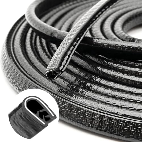Car Door Edge Guards 18Ft (5.5M), U Shape Rubber Seal, Car Trim Door Protectors Edging Trim Guard Strip for Most Car, Metal, Glass and Boat, Grip Range 1.0mm to 2.5mm (Black)