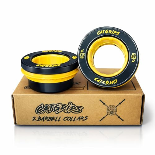 CatGrips Hantelscheiben Klemmen 50mm – Schnellverschluss Verschlüsse für Langhantel – Barbell Collars rutschfest – Gewichtsklammern für Crossfit Krafttraining Gewichtheben Fitness