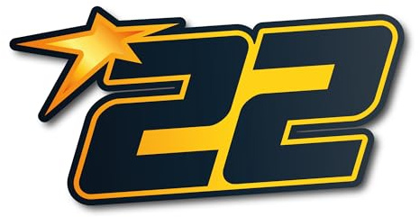 Autoaufkleber Motorradaufkleber Startnummer 22 mit Stern | Racing Nummer Aufkleber Sticker für Hobby Kart Auto Motorrad BMX MTB Motocross Kinderfahrzeuge | Vinyl Number Decal Pickerl | 20x10 cm (L)