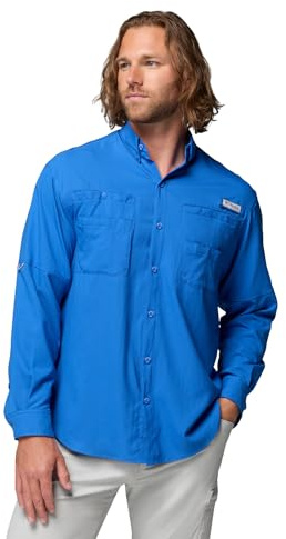 Columbia Men's Discontinued PFG Tamiami Ii Long Sleeve Shirt, Vivid Blue, XX-Large