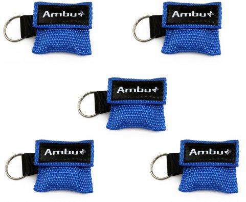 5x AMBU LifeKey Schlüsselanhänger Beatmungsmaske in blau