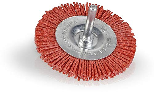 Nylon Bürstenaufsatz Scheibenbürste Drahtscheibenbürste für Bohrmaschinen Schaft ø 6 mm Rundbürste ø 75 mm - Art. KRT150111