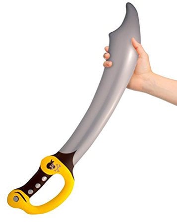 Folat 20264 Aufblasbares Piratenschwert Grau, 73 cm