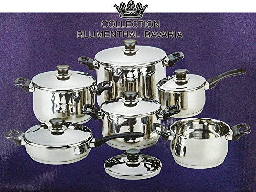 Euroricami Viterbo BATTERIA DI PENTOLE BAVARIA 12 PEZZI IN ACCIAIO INOX 18/10