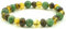 B-A-L Bernstein-Armband für Erwachsene, gemischt mit afrikanischen Jade-Perlen, 18 cm, grüne Farbe, auf elastischem Band, 18 cm, grüner Bernstein/afrikanische Jade)
