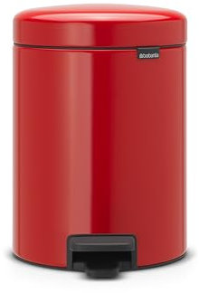 Brabantia 112089 Treteimer mit Inneneimer aus Kunststoff, stahl, Passion Rot, 5 Liter