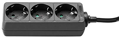 Adam Hall Cables PDU 3 - Steckdosenleiste, 3-Fach, Ohne Schalter, schwarz, 1,4m