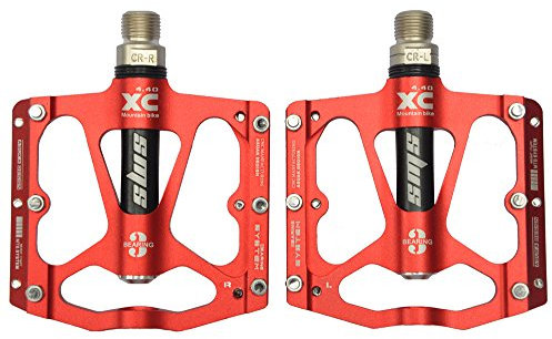 Fahrradpedale von UPANBIKE, ultraleicht, 1,43 cm, dreifaches Lager, aus Aluminium, rot