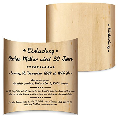 Kartenmachen.de Personalisierte Einladungskarten Geburtstag Einladungen individuell mit Ihrem Text - Vintage Flaschenpost, Rollbar, A5, ab 10 Stück Sets