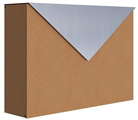 Briefkasten, Design Wandbriefkasten Letter Rost/Edelstahl - Bravios