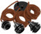 Hoopzi - Suspension Luminaire 3 Ampoules - 2,5m - Câble en Lin - Lustre pour Salon, Cuisine, Chambre - Modèle Hang 3 Lin Brique