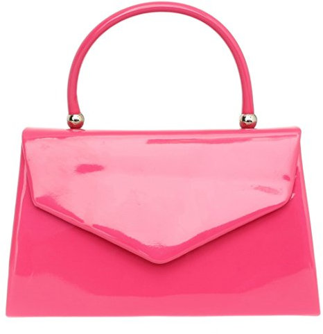 Girly Handbags Lackleder Clutch Henkeltasche Abendtasche Handtasche für besondere Anlässe Hochzeitsfeier Rose