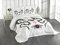 ABAKUHAUS japanische Drachen Tagesdecke Set, Tribal Tattoo Asian, Set mit Kissenbezug farbfester Digitaldruck, für Einzelbetten 170 x 220 cm, Weiß Schwarz Rot