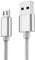 NWNK13® Compatible for Huawei P smart 2019 silver 2m Micro USB Charging & Sync cord Fast Charge USB to Micro USB Cable Lead Nylon Braided
