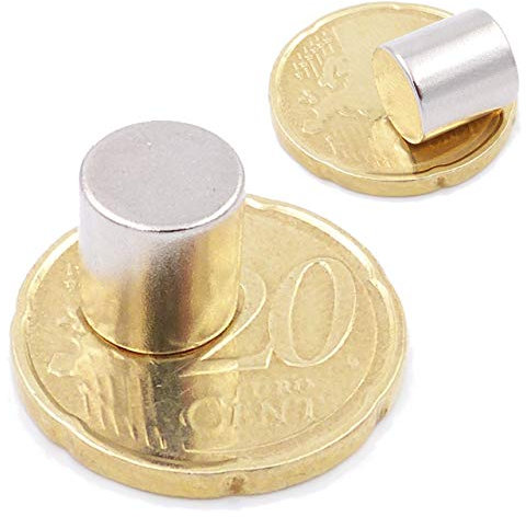 Brudazon | 10 Mini Scheiben-Magnete 9x9mm | N52 stärkste Stufe - Neodym-Magnete ultrastark | Power-Magnet für Modellbau, Foto, Whiteboard, Pinnwand, Kühlschrank, Basteln | Magnetscheibe extra stark