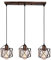 iDEGU 3-flammig Hängelampe Vintage Lampe im Industrie Design Sechseckiger Käfig-Lampenschirm aus Metall E27 Deckenleuchte Retro Pendelleuchte für Esszimmer, Schlafzimmer, Küche (Balken, Rost)