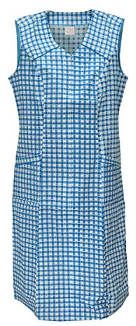 Schuerzenfabrik Reißverschlusskittel RV Kittel Hauskleid Schürze, Farbe:türkis, Größe:40