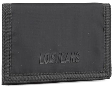 Lois - Portmonee Jungen Teenager, Geldbeutel Jugendliche Jungen, Portemonnaie Stoff, Geldbeutel Jungen, Portemonnaie Jungen Teenager - Robust & Stylisch, Schwarz