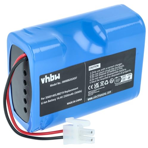 vhbw Akku kompatibel mit Hoover RBC031B | RBC031B011, RBC030/1011, RBC030011, RBC040, RBC030 Saugroboter (2500 mAh, 14,4 V, Li-Ion)