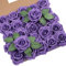 DuHouse 25 rose artificiali con steli di rose artificiali in schiuma al tatto per bouquet di nozze fai da te per baby shower, centrotavola per feste e decorazioni per la casa (viola)