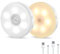 Tailcas Motion Sensor Lights Indoor, Two-Color Upgrade (Cold White/Warm White), USB Rechargeable LED Night Light with Auto/On/Off Modes, with Removable Magnet Sheet Stick-On Cupboard Lights, 2 Pack
