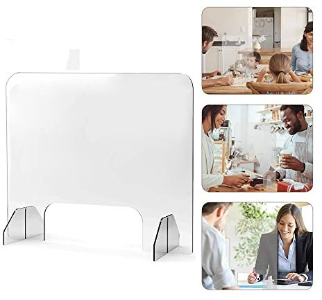 Glasklar Polycarbonat Schutzwand - Spuckschutz Polycarbonat - sichern Spuckschutz Thekenaufsatz mit Durchreiche - Farblose Polycarbonat Platten-Spuckschutz Acrylglas-Thekenaufsatz aus Acrylglas