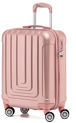 Flight Knight Premium Hard Shell Lightweight Cabin Suitcase - 8 Spinner Wheels - Built-in TSA Lock & USB Port - Luggage Approved for Over 100 Airlines Including Ryanir (Priority) - 55x40x20cm