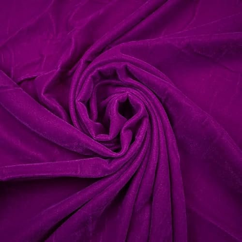 17 Farben Weicher Einfarbiger Mikro-Samtstoff Velours Kleid Material Nicht Stretch 44 Zoll (1 Meter, Magenta Pink 7574)