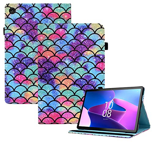 LSPCASA Funda Lenovo Tab M10 Plus 3rd Gen Material De Cuero PU Soporte Folio Cubierta Protectora Shell Auto Wake/Sleep Funda Tablet Lenovo M10 Plus 3 Generación patrón Ondulado