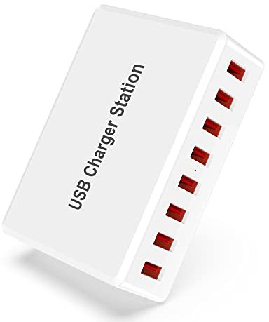 USB Ladegerät Mehrfach, 50W USB Ladegerät 8-Port 5V 10A USB-A USB Ladestation, Multi USB Netzteil Mehrere Geräte, USB Charger Station für iPhone 14/13/12 iPad Samsung Galaxy S22 S21 Pixel