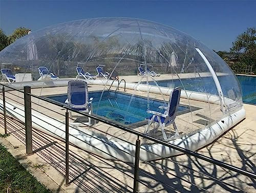 Usknxiu Swimming Pool Cover Inflatable TPU Hot Tub Pool Dome Tent with Blower Inflatable Pool Covers Bubble Tent 6 * 3 * 3M