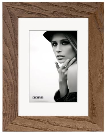 DÖRR Bilderrahmen Oakwood Deep 10x15 Dunkelbraun, Fotos, Poster, Urkunden | Bildformat 10x15 cm, Echtglas-Scheibe, Eichenholz, Hoch- & Querformat, Holzrahmen, Skandi-Style, Wechselrahmen