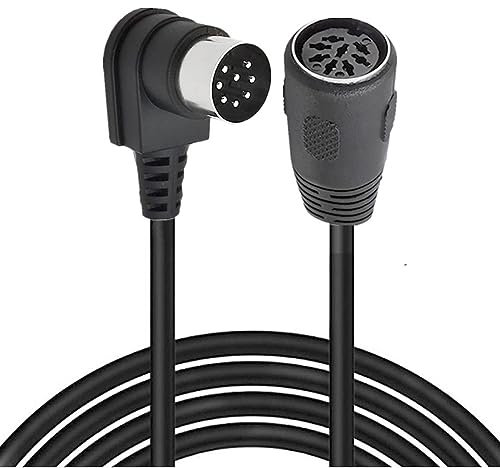 HUHANGGod 8 Pin Din Extension Cable, MIDI 8 Pin Male 90 Degree to Female Cord Adapter, 8 PIN DIN Plug Speaker Audio Cable for Bang Olufsen PowerLink MK2 (5 Meter)