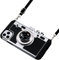 SGVAHY Emily in Paris Phone Case for iPhone 15 Pro Max Vintage Camera Case Cute 3D Unique Design Cover with Removable Neck Strap Lanyard Silicone Case for Girls Kids Women Black