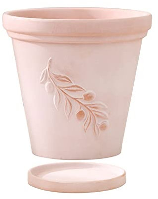 Pot de fleur rétro en relief en argile rouge, grand pot de fleur rond respirant avec plateau, adapté pour la plantation d'aneth vert Phalaenopsis, plantes d'intérieur, plantes grasses, fleurs (cou