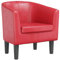 vidaXL Clubsessel, Sessel mit gepolstertem Sitz Armlehnen, Cocktailsessel mit Holzgestell, Loungesessel Relaxsessel Polstersessel, Rot Kunstleder