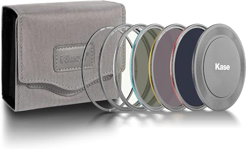 KW Revolution Professionelles ND-Set, magnetisch, stoßfest, gehärtetes optisches Glas, mit farbcodierten Ringen, inkl. CPL ND8 ND64 ND1000 Filter, Objektivdeckel und Etui (86 mm)