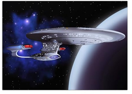 Displate Offiziell Star Trek MetallPoster Magnetische Befestigung Inklusive Lizenziert Bilder Hochwertiges Poster The Next Generation Cats Enterprise Ship Poster 45 cm x 32 cm