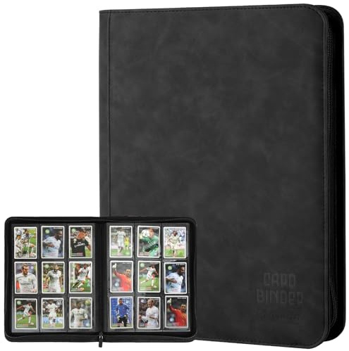 Sammelkartenbinder, Premium 9 Pocket Double Sided 540 Pocket PU Card Collection Binder, Sammelkarten Alben für MTG, TCG, Sportkarte, Spielkarten (Schwarz)
