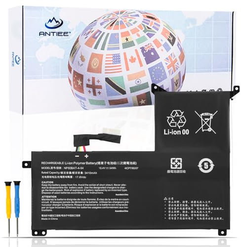 ANTIEE 54Wh NP50BAT-4-54 Laptop Battery for CLEVO NP70 X17 AT22 Gigabyte G5 GE KF G7 KE Schenker XMG Focus 16 Colorful X15 at XS22 6-87-NP5KS-51B00 6-87-NP5KS-53G00 15.4V 3410mAh