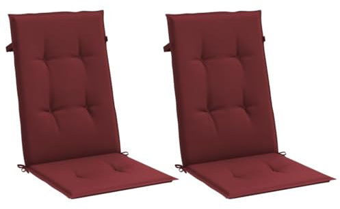 vidaXL Hochlehner-Auflagen 2 STK. Melange Weinrot 120x50x4 cm Stoff