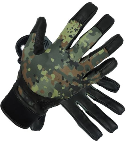 TacFirst Flecktarn Handschuhe H003 Finder leichte Taktische BW tarn Einsatzhandschuhe Sommer Angeln (Flecktarn, L)