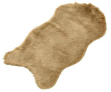 Kunstfell Taupe - braun Fell Dekofell 50x25x2 cm aus Polyester Kaninchenfelloptik
