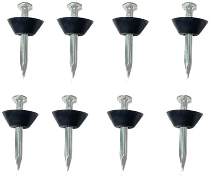 Lot de 60 clous d'étanchéité pour bande à picots, clous d'étanchéité 30 mm, clous avec rondelles d'étanchéité, boutons de montage avec clou de 16 mm pour bande à picots, murs de cave ou parterres