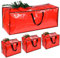 4 Pack Extra Large Christmas Tree Storage Bag with 3 Christmas Decoration Bags for Christmas Trees, Baubles, Xmas Tree Storage Box Easy to Carry, Waterproof Storage Bags (Red)