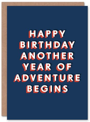 Artery8 Another Year Of Adventure Begins Modern Bold For Him Birthday Card