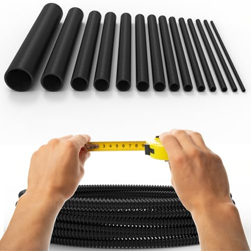 ISTA® Meterware Wellrohr Ungeschlitzt –Wellschlauch Kabelschutz, Isolierrohr für Marderschutz (7 mm/Außen Ø 10 mm)